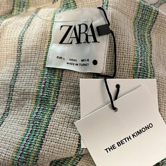 NWT Zara Woman The Beth Rustic Kimono Jacket Sz L - Picture 4 of 4